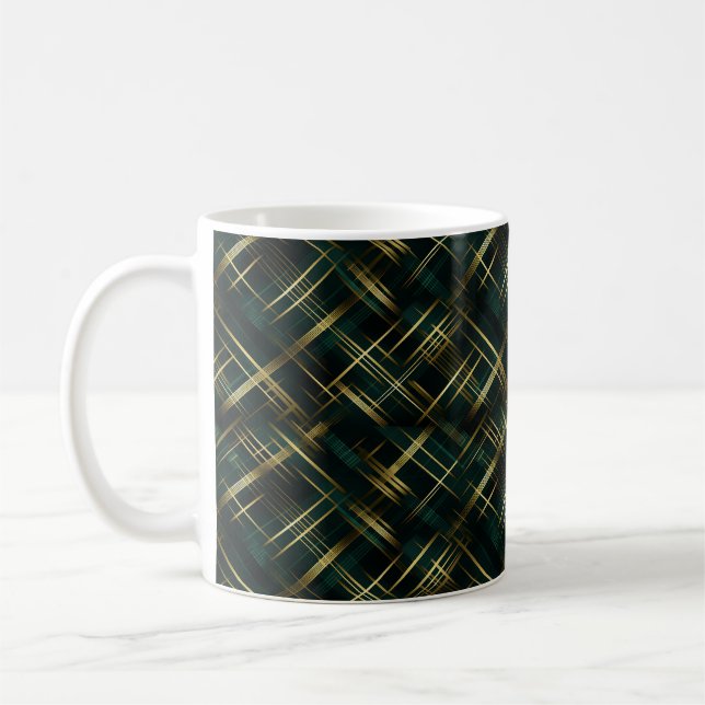 Taza De Café Oro moderno y verde oscuro (Izquierda)