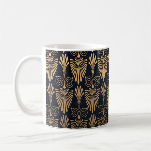 Taza De Café Oro negro Art Deco: Retro.