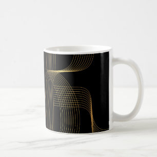 Taza De Café Oro, negro, elegante, fresco, único y moderno arte