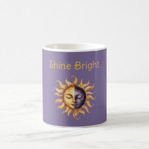 Taza De Café Oro Púrpura Brilla Sol Brillante