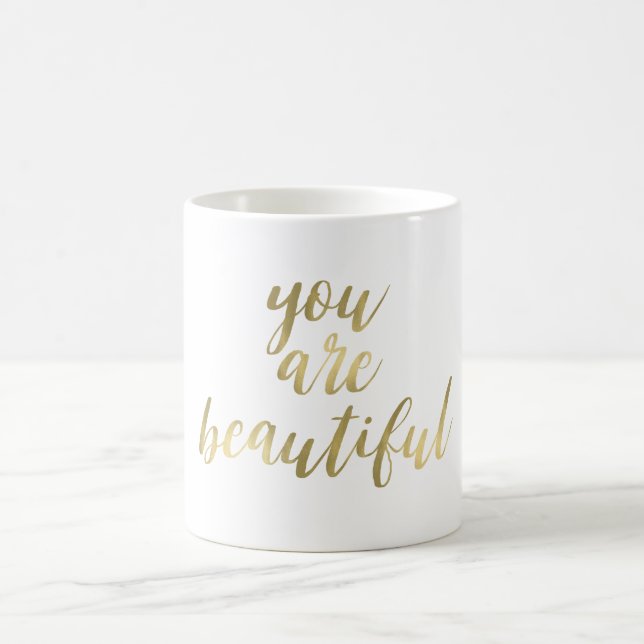 Taza De Café Oro que eres hermosa (Centro)