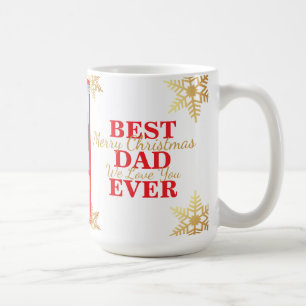 Taza De Café Oro Rojo Feliz Navidad Mejor Papá del Mundo Foto