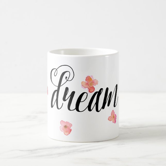 Taza De Café Oro rosa acuarela Sueño floral (Centro)