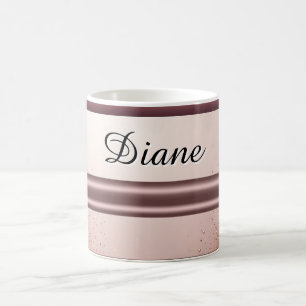 Taza De Café Oro Rosa Brillo Goteo Nombre Personalizado
