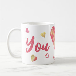 Taza De Café Oro Rosa del corazón "Tú eres el UNO"
