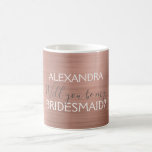 Taza De Café Oro rosa rosa Oro moderno y dama de honor Moda<br><div class="desc">Rubor Pink - Rosa Gold Faux Modern y Girly Faux Metallic Stainless Steelegant ¿Serás mi dama de honor? Copa o Mug para un buen regalo para tu dama de honor. Si necesita elementos coincidentes adicionales,  póngase en contacto con el diseñador.</div>