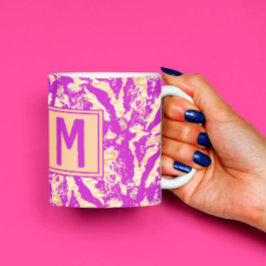 Taza De Café Oro Rústico en Monograma Personalizado de Moda de 