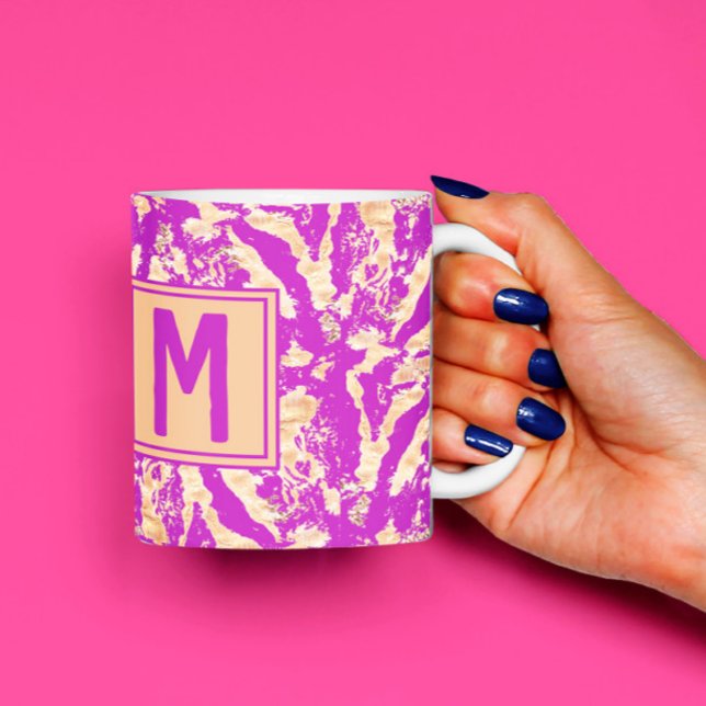 Taza De Café Oro Rústico en Monograma Personalizado de Moda de  (Subido por el creador)