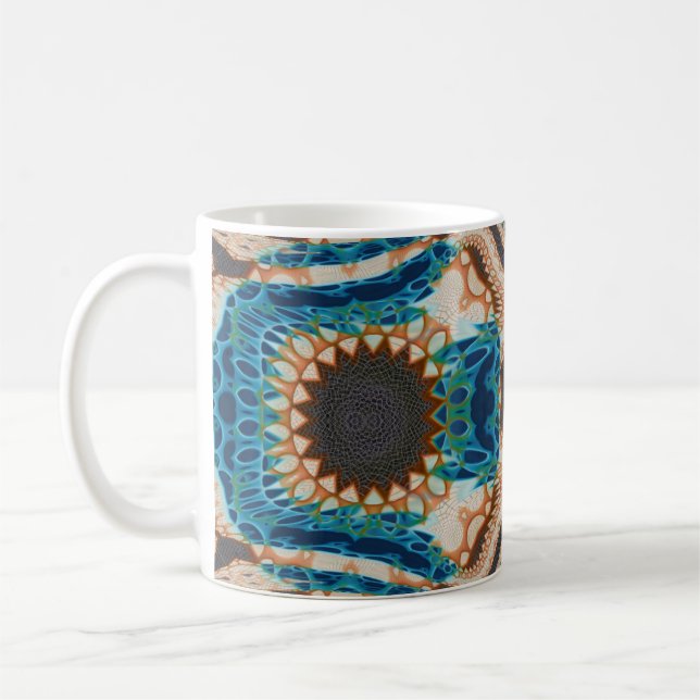 Taza De Café Oro turquesa Sol Southwestern Art (Izquierda)