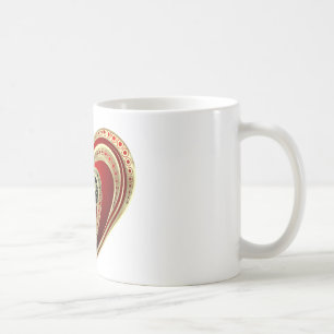 Taza De Café Oro y corazón rojo