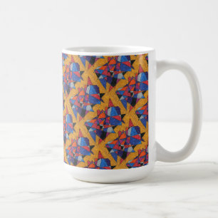 Taza De Café "Oro y joyas en mosaico" Resumen de diseño