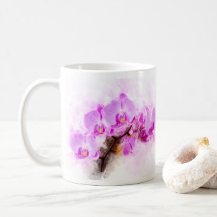 Taza De Café Orquídea acuarela - wb rosa 03