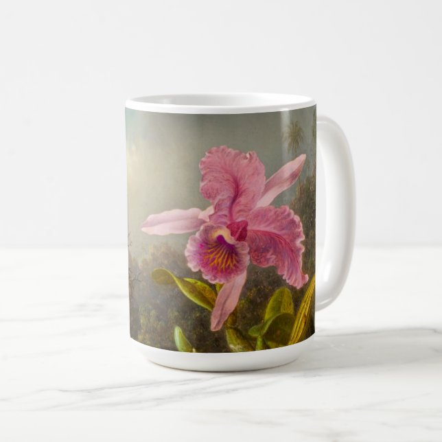Taza De Café Orquídea con dos Hummingbirds Heade (Anverso derecho)