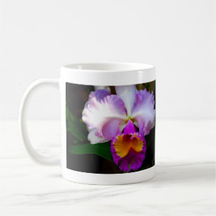 Taza De Café Orquídea de Cattleya - blanca/púrpura/amarillo