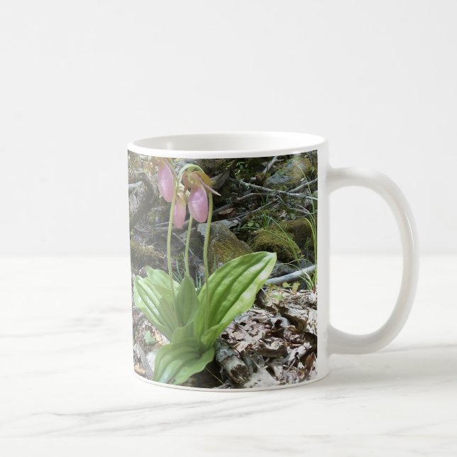 Taza De Café Orquídea de pantufla rosa (Derecha)