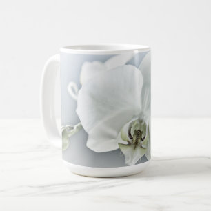 Taza De Café Orquídea Phalaenopsis Blanca