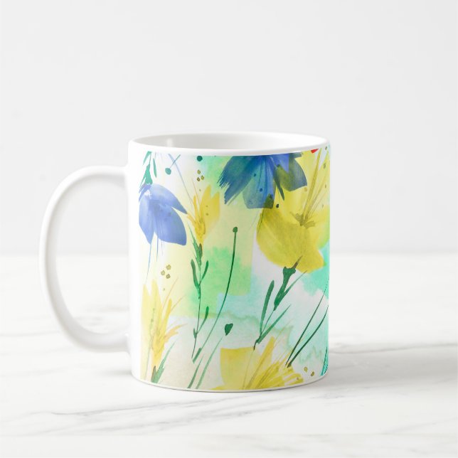 Taza De Café Orquídea Poppy Peony Fashion Bouquet (Izquierda)