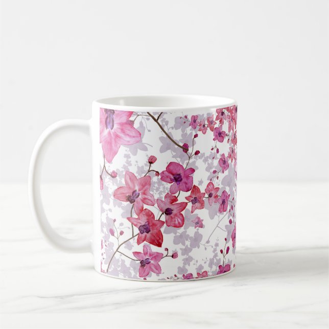 Taza De Café Orquídea: singular belleza roja. (Izquierda)