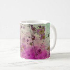 Taza De Café Orquídea verde azulada escritura púrpura elegante 