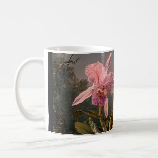 Taza De Café Orquídea y tres pájaros brasileños del tarareo (Izquierda)