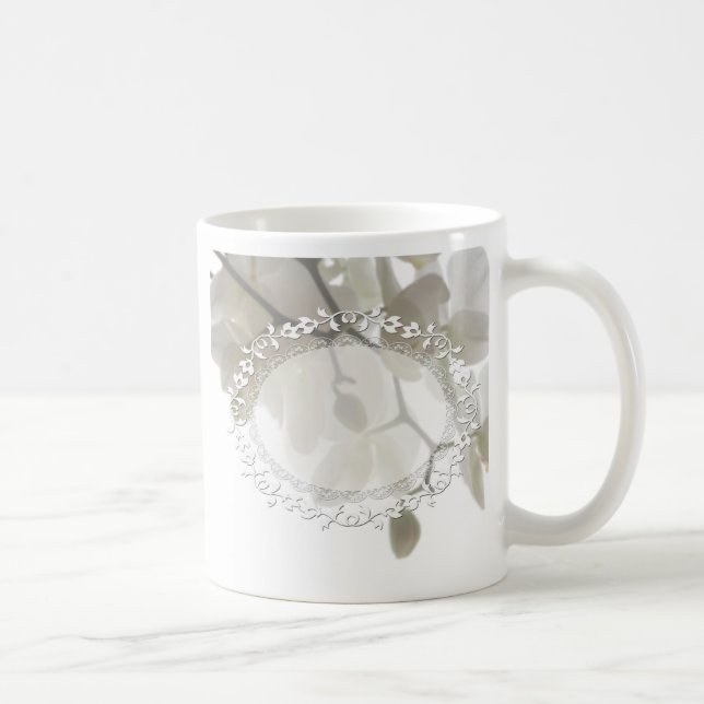 Taza De Café Orquídeas blancas lindas (Derecha)