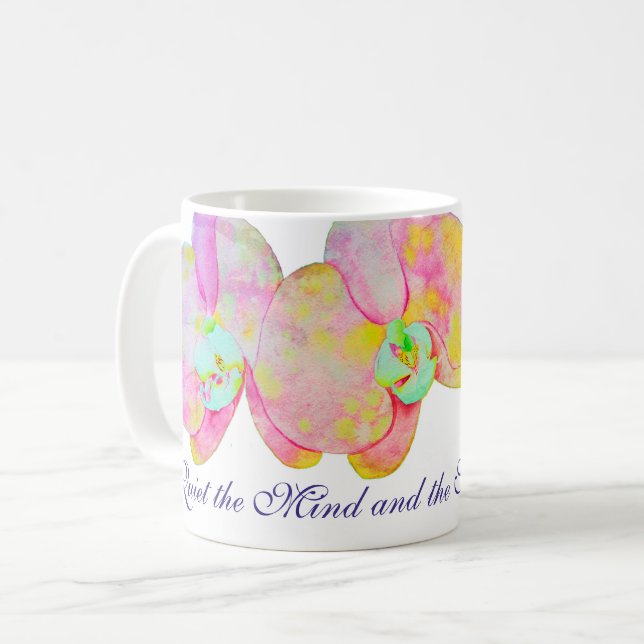 Taza De Café orquídeas caribeñas, flores acuáticas tropicales (Anverso izquierdo)
