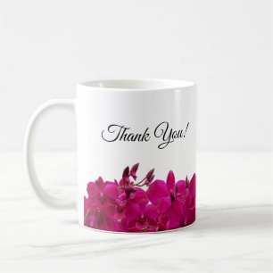 Taza De Café Orquídeas de Fuchsia sobre regalos de la dama de h