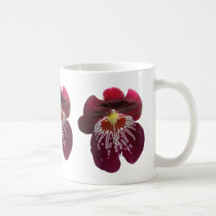 Taza De Café Orquídeas Granates II Floral Elegante
