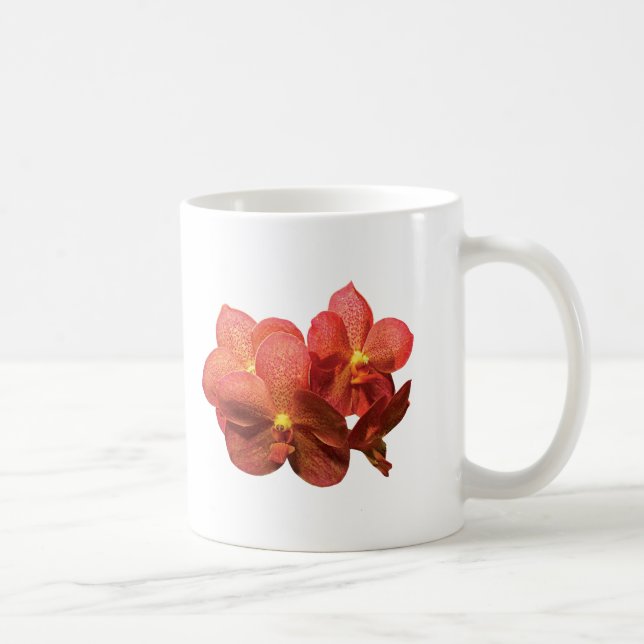 Taza De Café Orquídeas Naranjas Manchadas (Derecha)