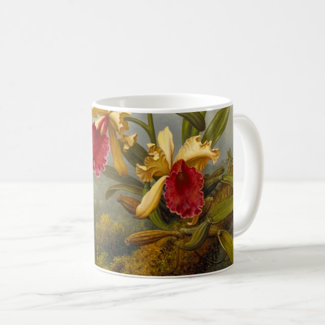 Taza De Café Orquídeas y Cabeza de Colibrí (Anverso derecho)