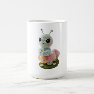 Taza De Café Oruga Acurrucante Una Camiseta Amiga de Ganchillo 