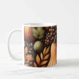 Taza De Café Oscuro Calabaza Mug Autumt Acuarela Caída Hojas