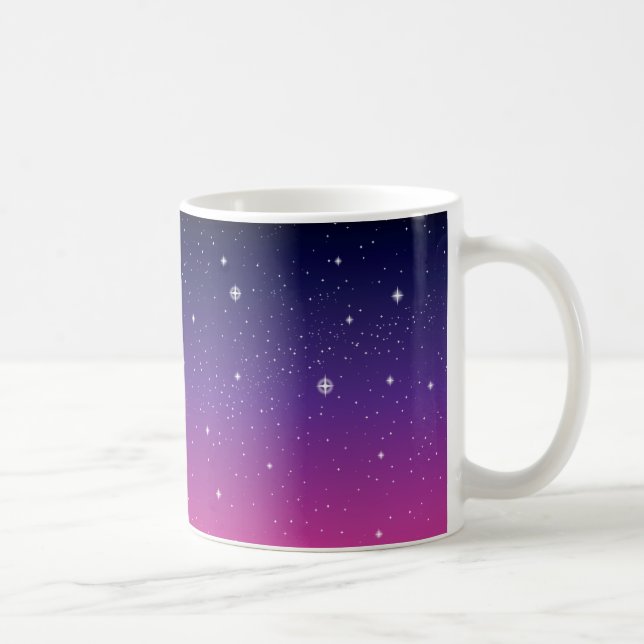 Taza De Café Oscuro Purple Starry Night Sky (Derecha)
