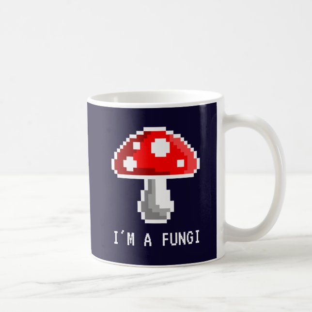 Taza De Café Oscuro, soy un hongo pixel hongo (Derecha)