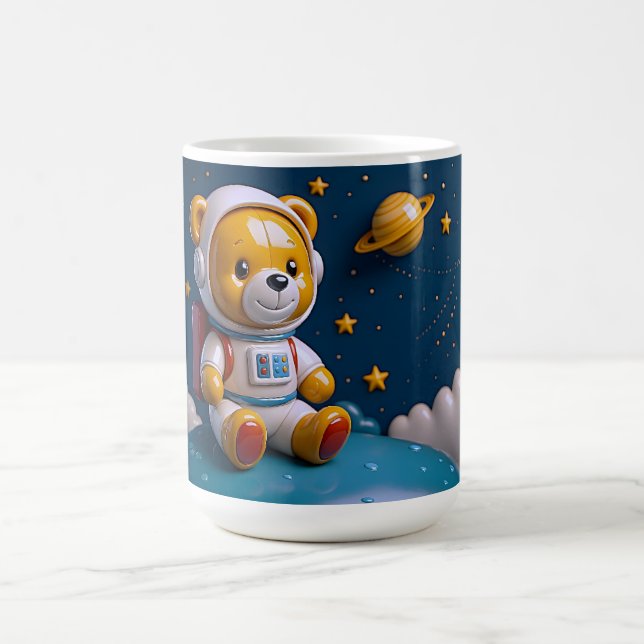 Taza De Café Osito astronauta observando estrellas (Centro)
