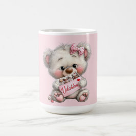 Taza De Café Osito de San Valentín con Chocolates
