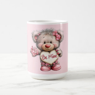 Taza De Café Osito Mío con Ramo de Corazones