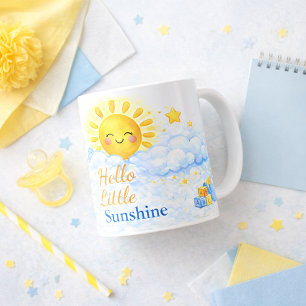 Taza De Café Osito Pequeño Sol Nubes Baby Shower