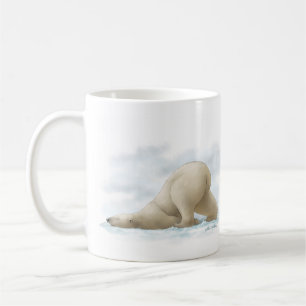 Taza De Café Osito Polar Lindo Dibujo en la nieve