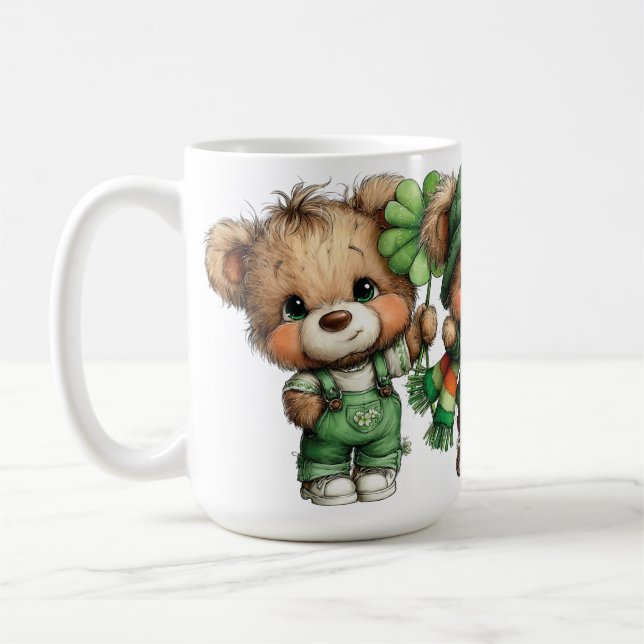 TAZA DE CAFÉ OSITOS DE PELUCHE IRLANDESES ADORABLES Y BONITOS (Izquierda)