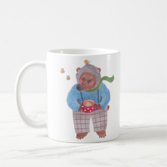 Taza De Café Oso, abejas y capuchino (Izquierda)