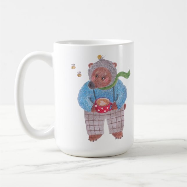Taza De Café Oso, abejas y capuchino (Izquierda)