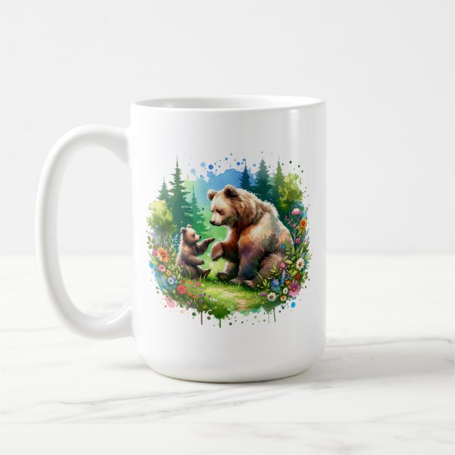 Taza De Café Oso acuático y cubo personalizado (Izquierda)