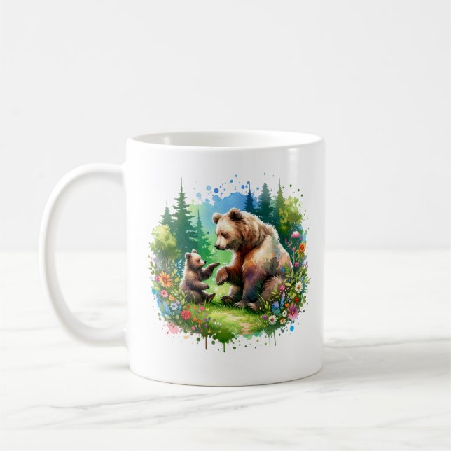 Taza De Café Oso acuático y cubo personalizado (Izquierda)
