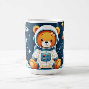 Taza De Café Oso Astronauta de Porcelana Cósmica