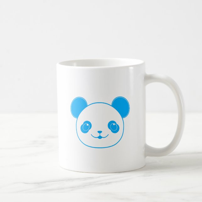 Taza De Café Oso azul de Kawaii Panda (Derecha)