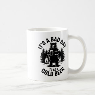 Taza De Café Oso bebiendo cerveza acampando divertido es un mal