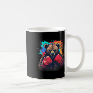 Taza De Café Oso Boxeador Con Guantes De Boxeo Kickboxing Boxeo