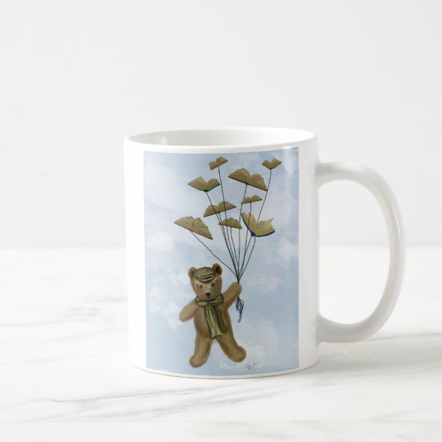 Taza De Café Oso con mariposas de libros 2 (Derecha)