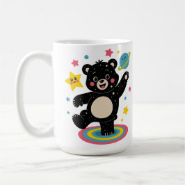 Taza De Café Oso cósmico con estrellas y planetas - Espacio red